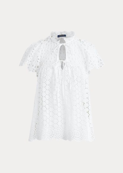 Women's Polo Ralph Lauren Cotton Eyelet Blouses | 495362FUZ